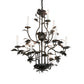 Meyda Lighting Oak Leaf 36" 9-Light Gunmetal Chandelier With White Faux Candlelight