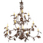 Meyda Lighting Oak Leaf 48" 15-Light Cafe Noir Chandelier With Ivory Faux Candlelight