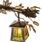 Meyda Lighting Oak Leaf 52" 4-Light Timeless Bronze & Dark Burnished Copper Valley View Vanity Light With Green & Orange Ripple Art Shade Glass