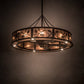 Meyda Lighting Oak Leaf 55" 20-Light Copper Vein Chandelier With Silver Mica Shade Glass and Fan