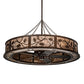 Meyda Lighting Oak Leaf 55" 20-Light Copper Vein Chandelier With Silver Mica Shade Glass and Fan