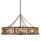 Meyda Lighting Oak Leaf 55" 20-Light Copper Vein Chandelier With Silver Mica Shade Glass and Fan