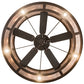 Meyda Lighting Oak Leaf 55" 20-Light Copper Vein Chandelier With Silver Mica Shade Glass and Fan