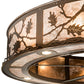 Meyda Lighting Oak Leaf 55" 20-Light Copper Vein Chandelier With Silver Mica Shade Glass and Fan