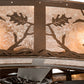 Meyda Lighting Oak Leaf 55" 20-Light Copper Vein Chandelier With Silver Mica Shade Glass and Fan