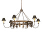 Meyda Lighting Oak Leaf 57" 6-Light Antique Copper Chandelier With Green Shade