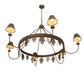 Meyda Lighting Oak Leaf 57" 6-Light Antique Copper Chandelier With Green Shade