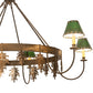 Meyda Lighting Oak Leaf 57" 6-Light Antique Copper Chandelier With Green Shade