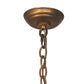 Meyda Lighting Oak Leaf 57" 6-Light Antique Copper Chandelier With Green Shade