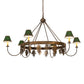 Meyda Lighting Oak Leaf 57" 6-Light Antique Copper Chandelier With Green Shade