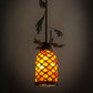 Meyda Lighting Oak Leaf 6" Antique Copper Mini Pendant Light With Yellow & Amber Shade Glass