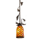 Meyda Lighting Oak Leaf 6" Antique Copper Mini Pendant Light With Yellow & Amber Shade Glass