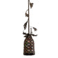 Meyda Lighting Oak Leaf 6" Antique Copper Mini Pendant Light With Yellow & Amber Shade Glass