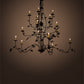 Meyda Lighting Oak Leaf 72" 15-Light Cafe Noir Chandelier With Ivory Faux Candlelight