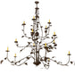 Meyda Lighting Oak Leaf 72" 15-Light Cafe Noir Chandelier With Ivory Faux Candlelight
