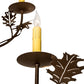 Meyda Lighting Oak Leaf 72" 15-Light Cafe Noir Chandelier With Ivory Faux Candlelight