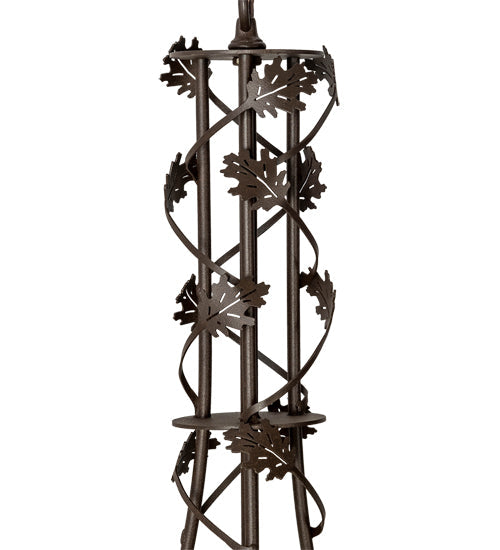 Meyda Lighting Oak Leaf 72" 15-Light Cafe Noir Chandelier With Ivory Faux Candlelight