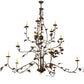 Meyda Lighting Oak Leaf 72" 15-Light Cafe Noir Chandelier With Ivory Faux Candlelight