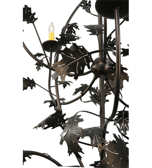 Meyda Lighting Oak Leaf 72" 15-Light Mahogany Bronze Chandelier With Ivory Faux Candlelight