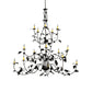 Meyda Lighting Oak Leaf 72" 15-Light Mahogany Bronze Chandelier With Ivory Faux Candlelight