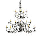 Meyda Lighting Oak Leaf 72" 15-Light Mahogany Bronze Chandelier With Ivory Faux Candlelight