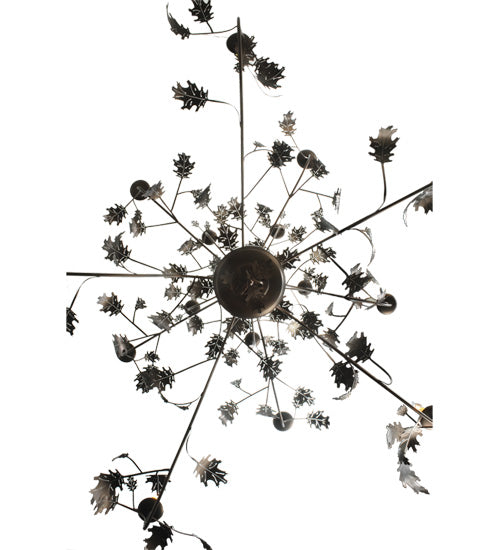 Meyda Lighting Oak Leaf 72" 15-Light Mahogany Bronze Chandelier With Ivory Faux Candlelight