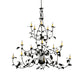 Meyda Lighting Oak Leaf 72" 15-Light Mahogany Bronze Chandelier With Ivory Faux Candlelight