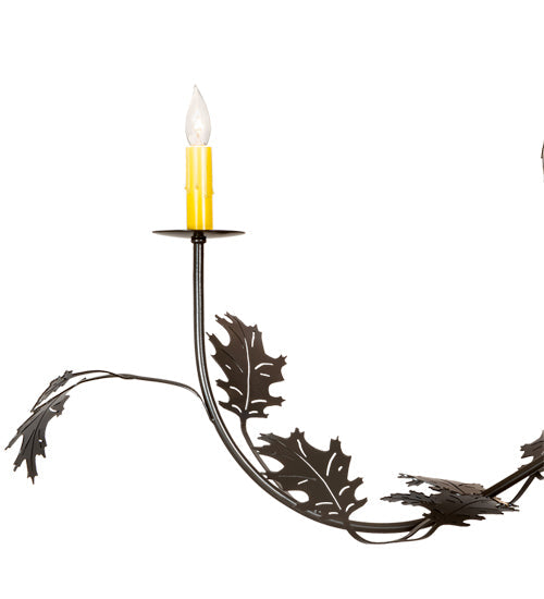 Meyda Lighting Oak Leaf 72" 15-Light Timeless Bronze Chandelier With Ivory Faux Candlelight