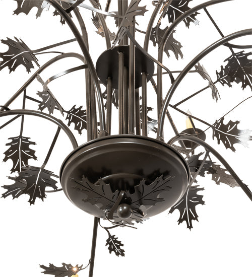 Meyda Lighting Oak Leaf 72" 15-Light Timeless Bronze Chandelier With Ivory Faux Candlelight