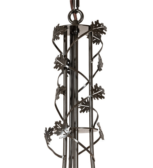 Meyda Lighting Oak Leaf 72" 15-Light Timeless Bronze Chandelier With Ivory Faux Candlelight