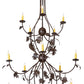 Meyda Lighting Oak Leaf 72" 25-Light Cafe Noir Chandelier With Ivory Faux Candlelight