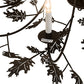 Meyda Lighting Oak Leaf 72" 25-Light Textured Black Chandelier With White Faux Candlelight