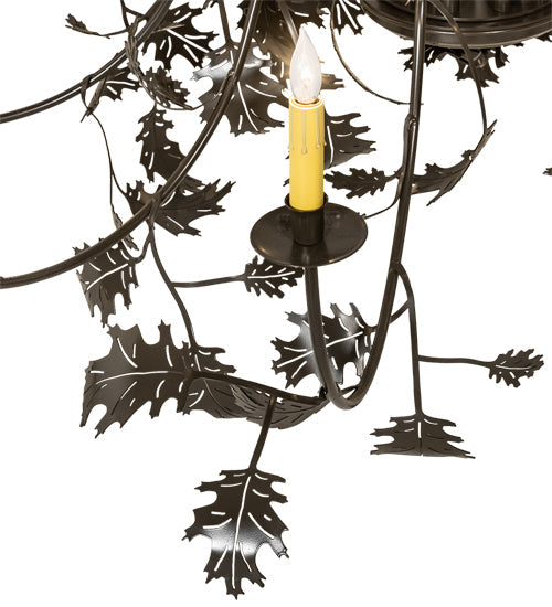 Meyda Lighting Oak Leaf 72" 25-Light Timeless Bronze Chandelier With Ivory Faux Candlelight