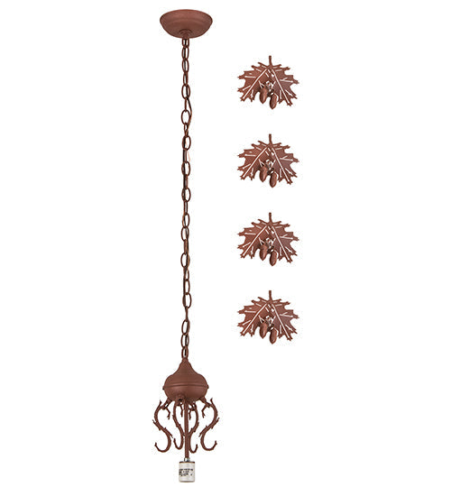 Meyda Lighting Oak Leaf 8" Rust Pendant Light Hardware