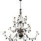Meyda Lighting Oak Leaf 96" 15-Light Mahogany Bronze Chandelier With Ivory Faux Candlelight