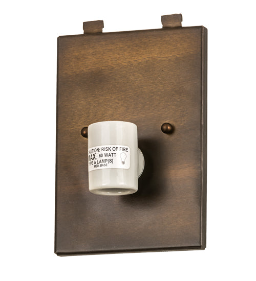 Meyda Lighting Oak Leaf & Acorn 10" 2-Light Antique Copper Wall Sconce With Amber Mica Shade Glass