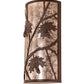 Meyda Lighting Oak Leaf & Acorn 10" 2-Light Cafe Noir Wall Sconce With Silver Mica Shade Glass