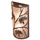 Meyda Lighting Oak Leaf & Acorn 10" 2-Light Cafe Noir Wall Sconce With Silver Mica Shade Glass