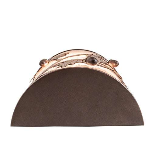 Meyda Lighting Oak Leaf & Acorn 10" 2-Light Cafe Noir Wall Sconce With Silver Mica Shade Glass