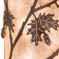 Meyda Lighting Oak Leaf & Acorn 10" 2-Light Cafe Noir Wall Sconce With Silver Mica Shade Glass