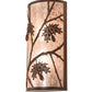 Meyda Lighting Oak Leaf & Acorn 10" 2-Light Cafe Noir Wall Sconce With Silver Mica Shade Glass