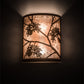 Meyda Lighting Oak Leaf & Acorn 10" 2-Light Earth Wall Sconce With Silver Mica Shade Glass