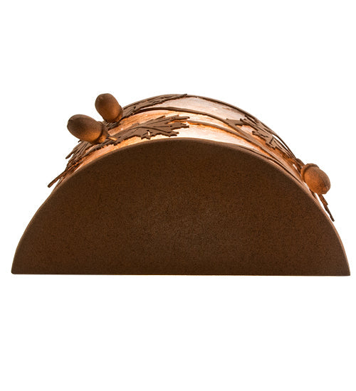 Meyda Lighting Oak Leaf & Acorn 10" 2-Light Earth Wall Sconce With Silver Mica Shade Glass