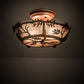 Meyda Lighting Oak Leaf & Acorn 11" 2-Light Antique Copper Flush Mount Light With Silver Mica Shade Glass