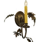 Meyda Lighting Oak Leaf & Acorn 11" Antique Copper Wall Sconce With Ivory Faux Candlelight