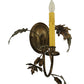 Meyda Lighting Oak Leaf & Acorn 11" Antique Copper Wall Sconce With Ivory Faux Candlelight