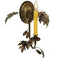 Meyda Lighting Oak Leaf & Acorn 11" Antique Copper Wall Sconce With Ivory Faux Candlelight