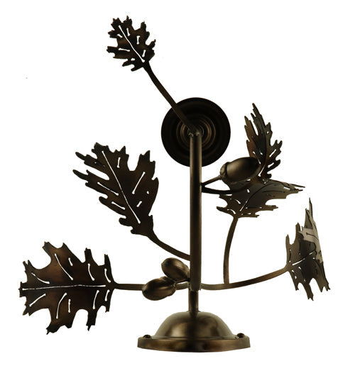 Meyda Lighting Oak Leaf & Acorn 11" Antique Copper Wall Sconce With Ivory Faux Candlelight