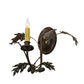 Meyda Lighting Oak Leaf & Acorn 11" Timeless Bronze Wall Sconce With Ivory Faux Candlelight
