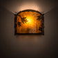 Meyda Lighting Oak Leaf & Acorn 12" Antique Copper Wall Sconce With Amber Mica & Silver Mica Shade Glass